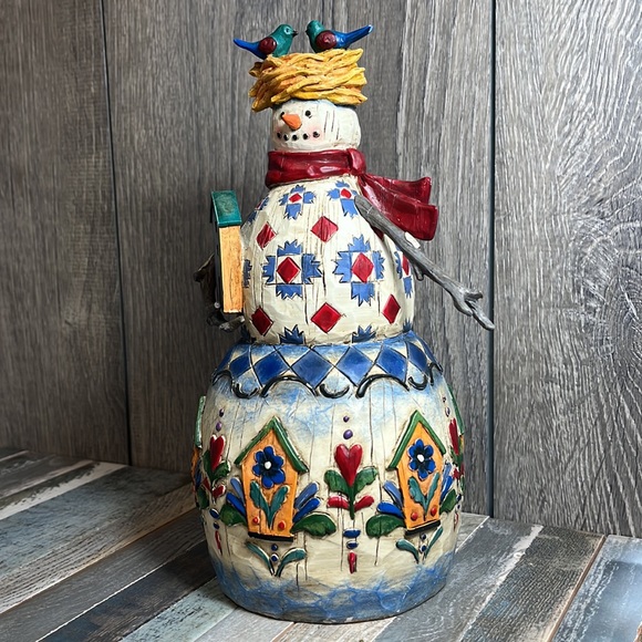 🌾 Jim Shore Vintage 2003 HEARTWOOD CREEK “ Winter’s Haven” Snowman - Picture 2 of 12